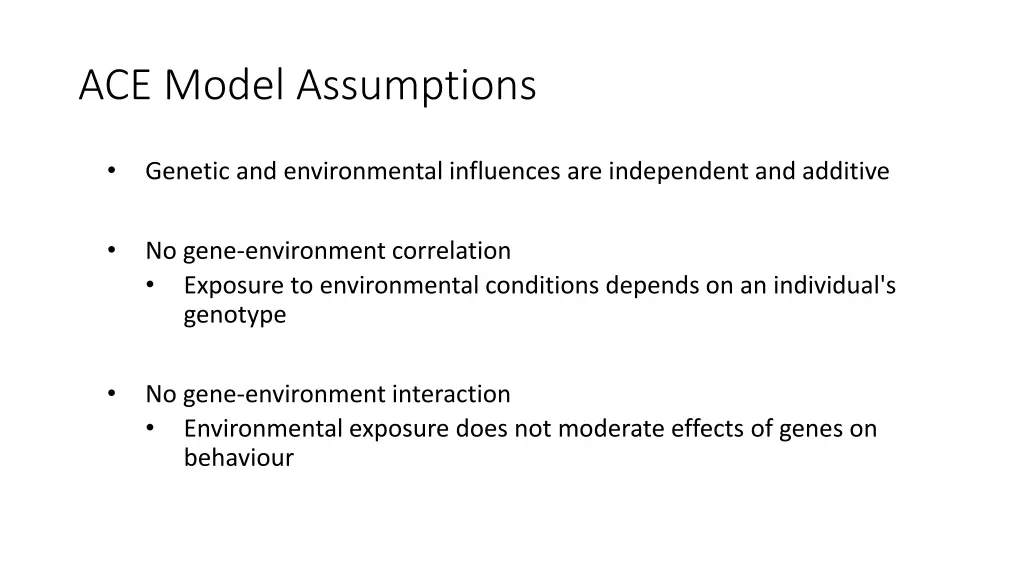 ace model assumptions 1