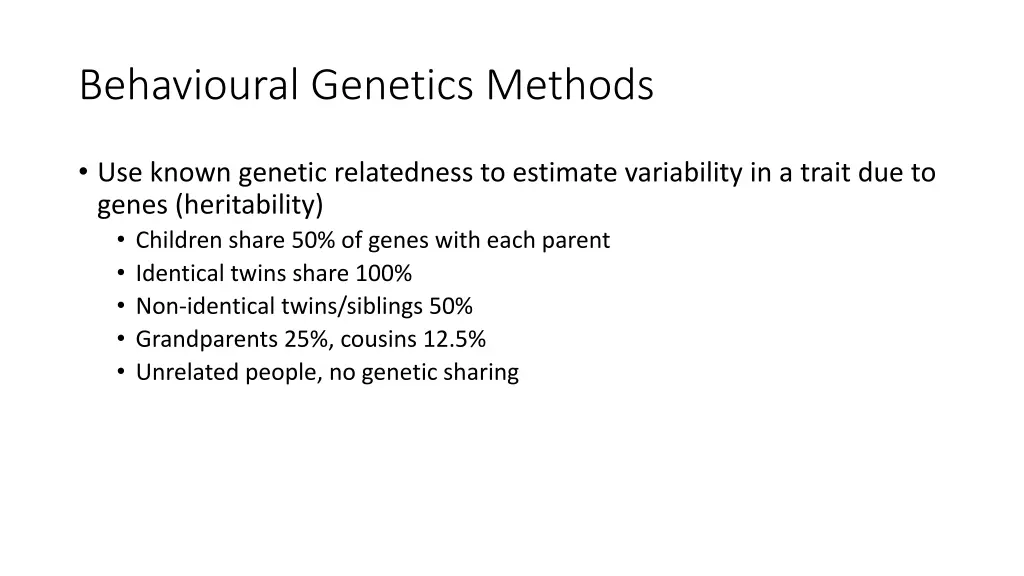 behavioural genetics methods