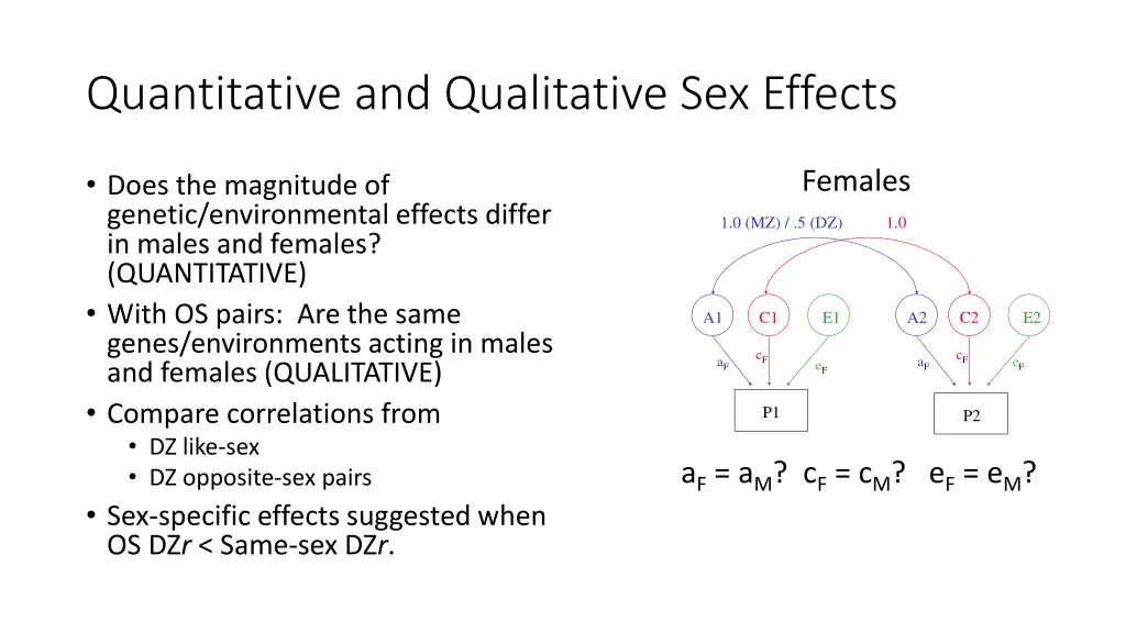 quantitative and qualitative sex effects