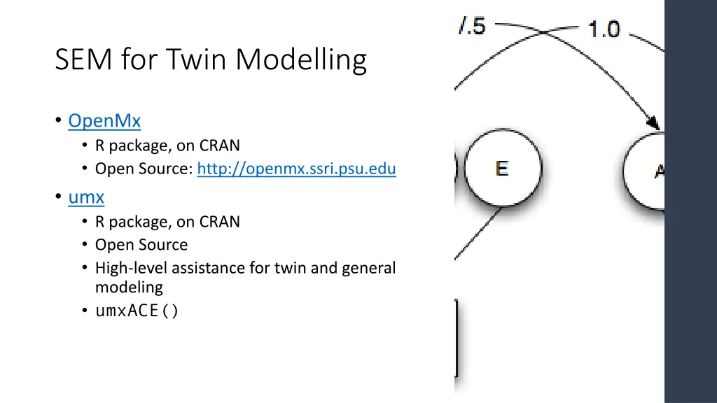 sem for twin modelling