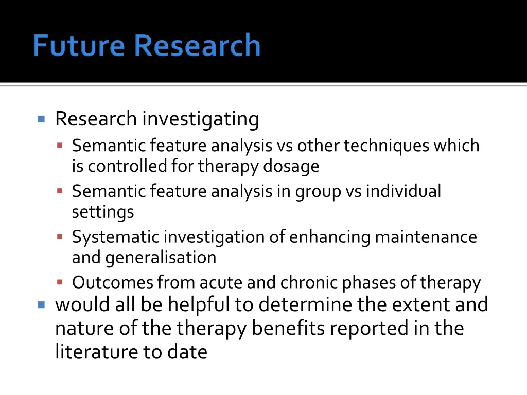 research investigating semantic feature analysis