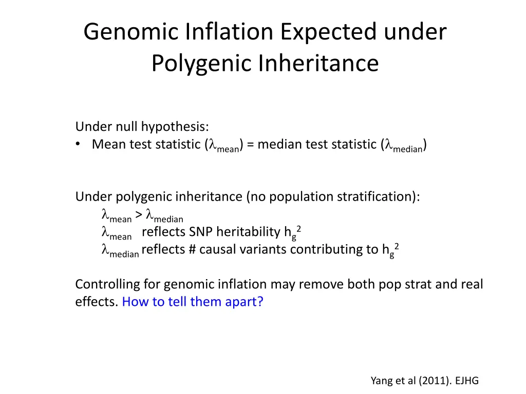 genomic inflation expected under polygenic