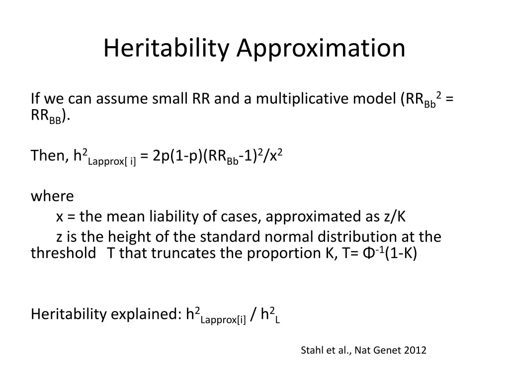 heritability approximation