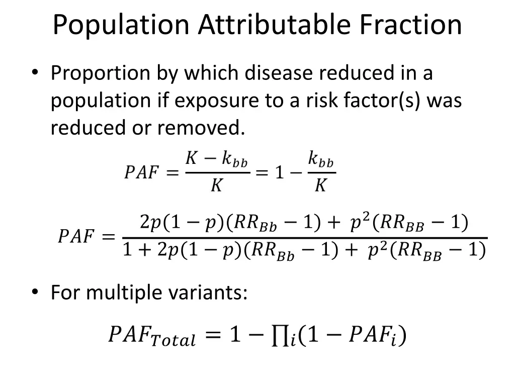 population attributable fraction