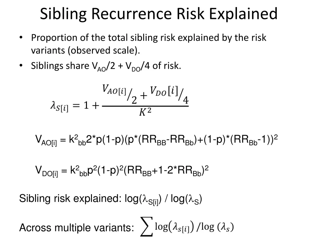 sibling recurrence risk explained