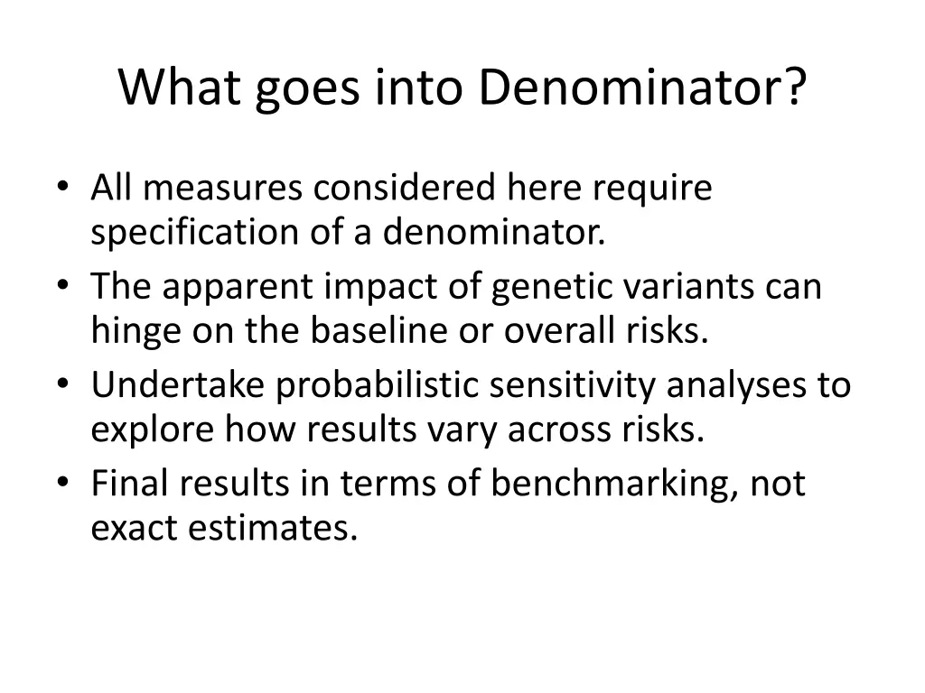 what goes into denominator