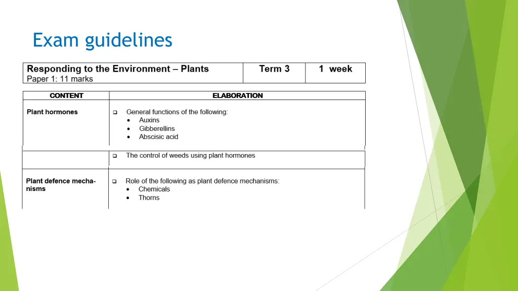 exam guidelines