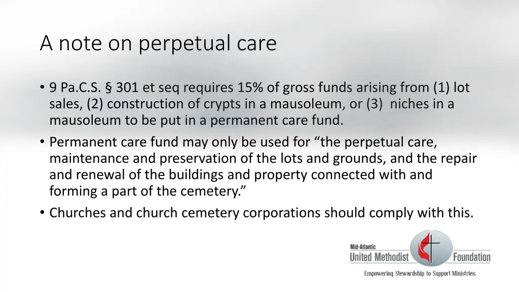 a note on perpetual care