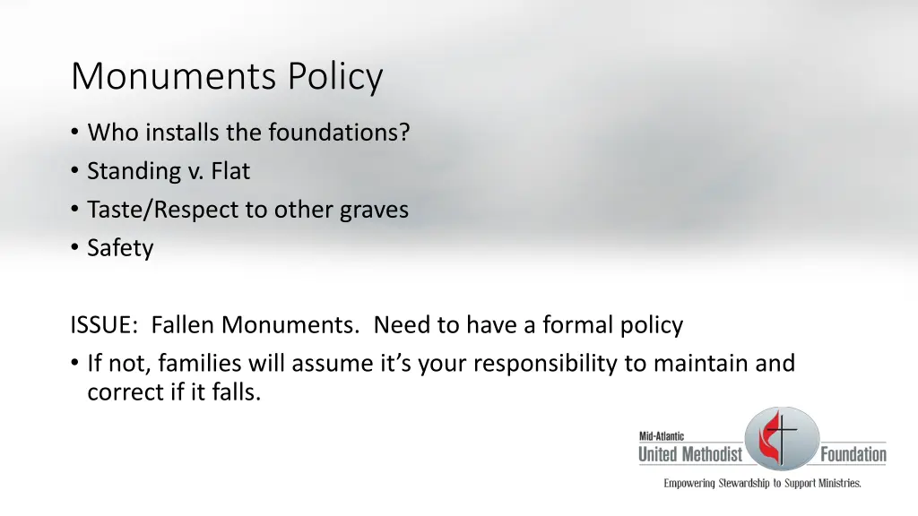 monuments policy