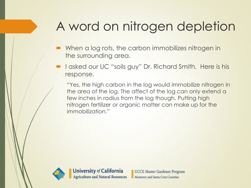 a word on nitrogen depletion