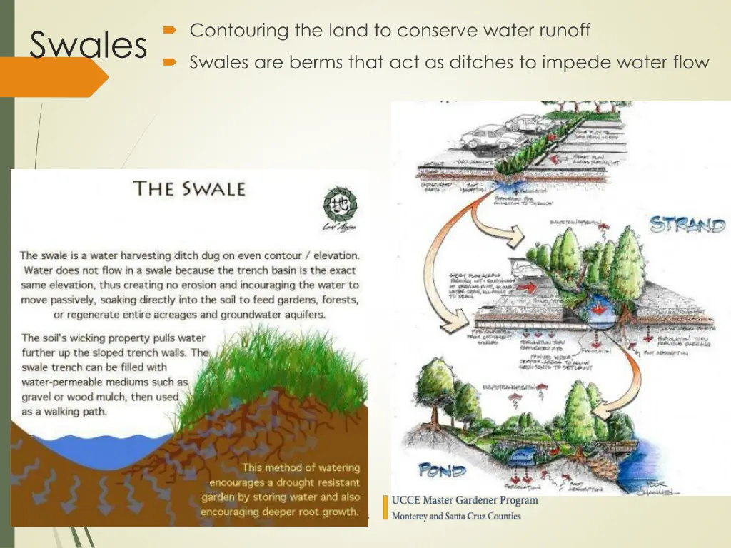 contouring the land to conserve water runoff