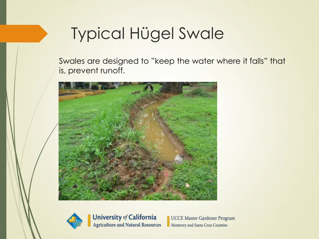 typical h gel swale