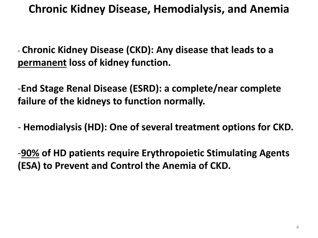 chronic kidney disease hemodialysis and anemia