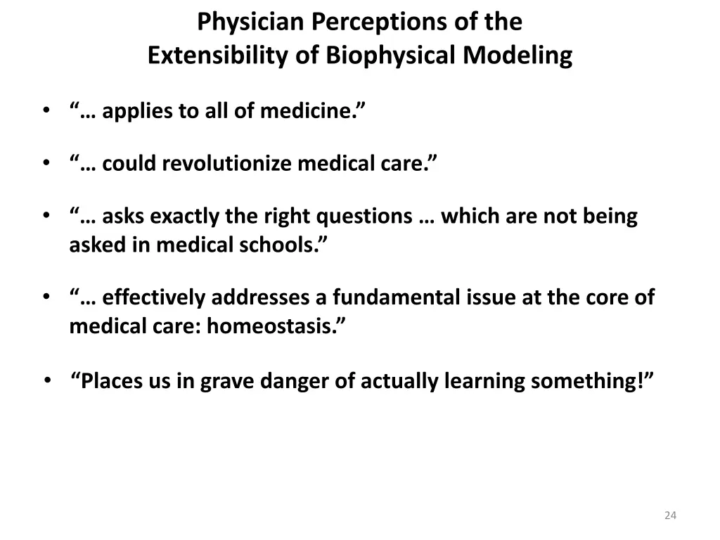 physician perceptions of the extensibility