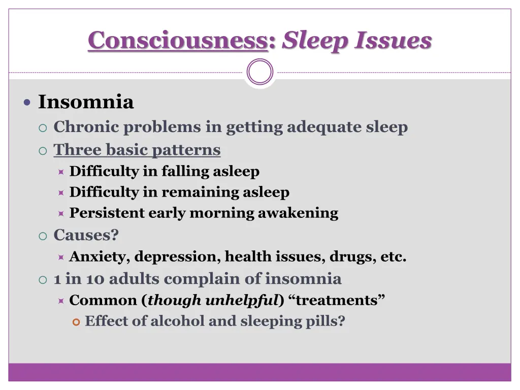 consciousness sleep issues 2