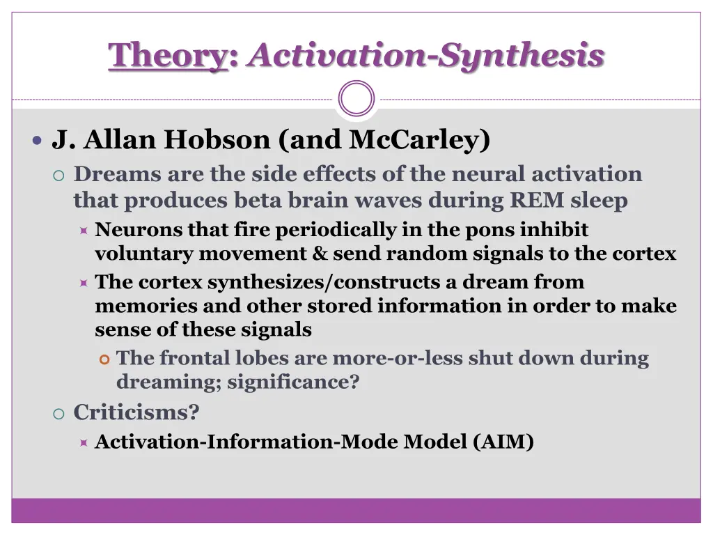 theory activation synthesis