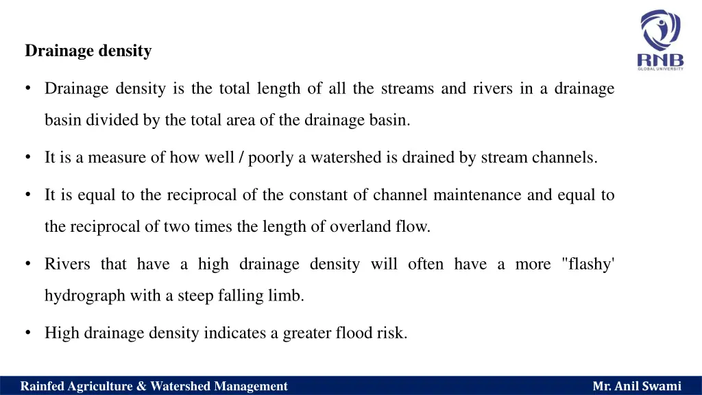 drainage density