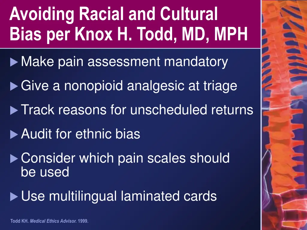 avoiding racial and cultural bias per knox h todd