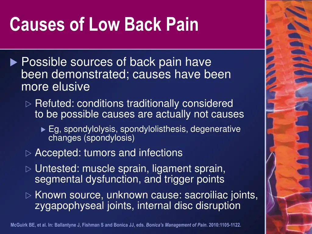 causes of low back pain