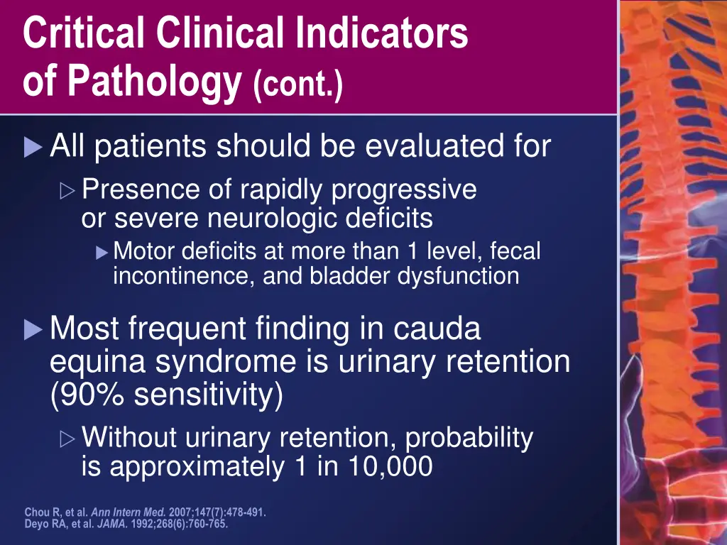 critical clinical indicators of pathology cont 2