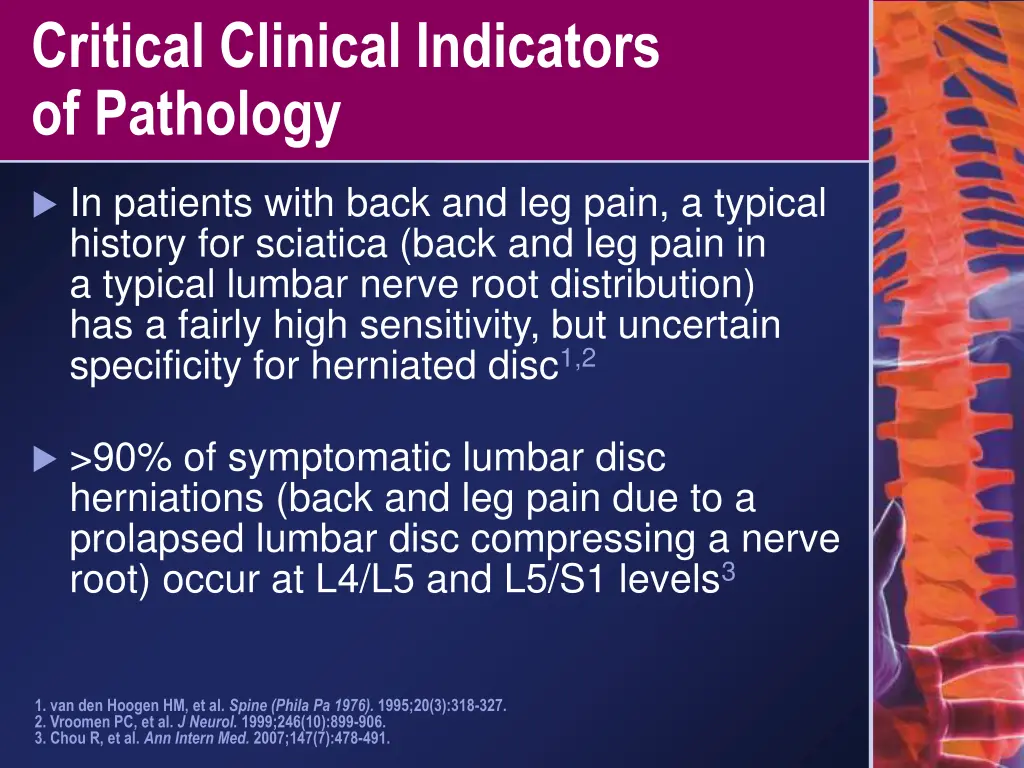 critical clinical indicators of pathology