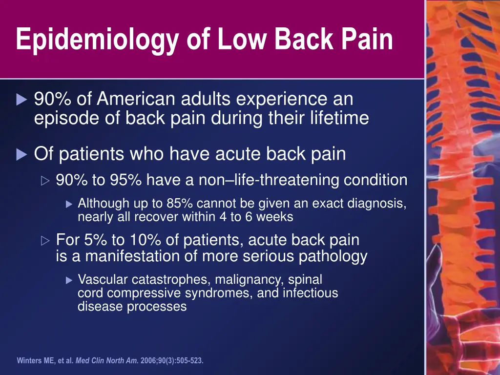 epidemiology of low back pain