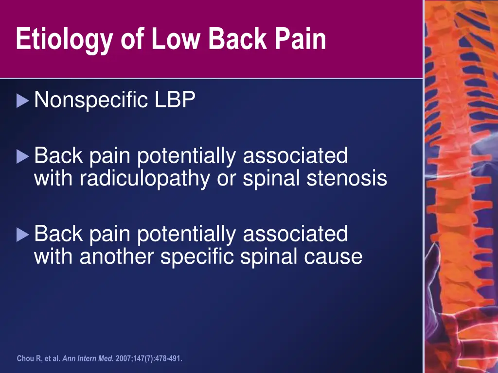 etiology of low back pain