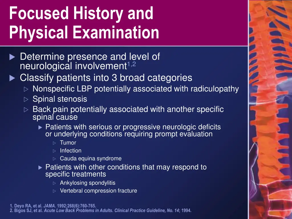 focused history and physical examination