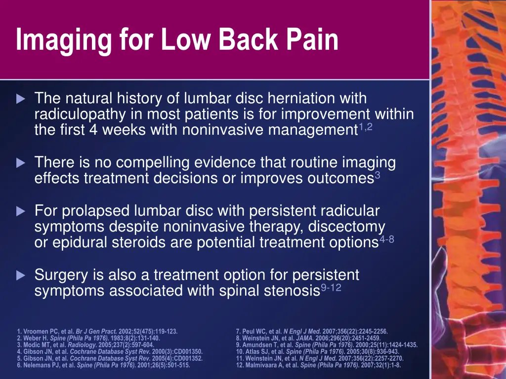 imaging for low back pain