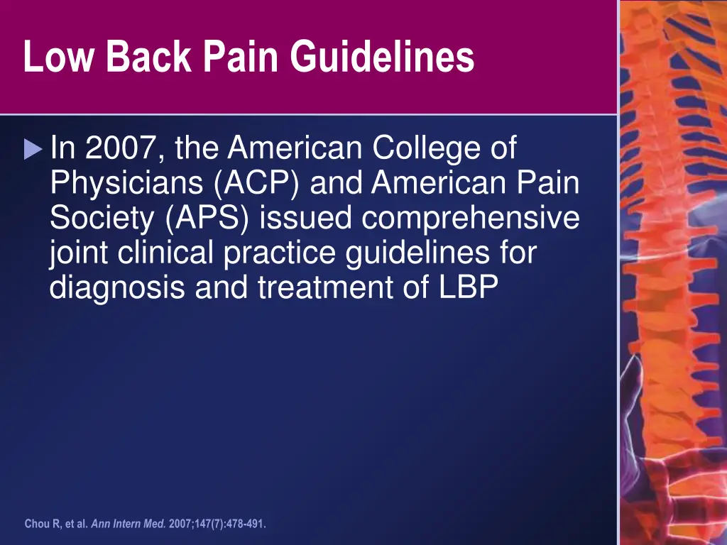 low back pain guidelines