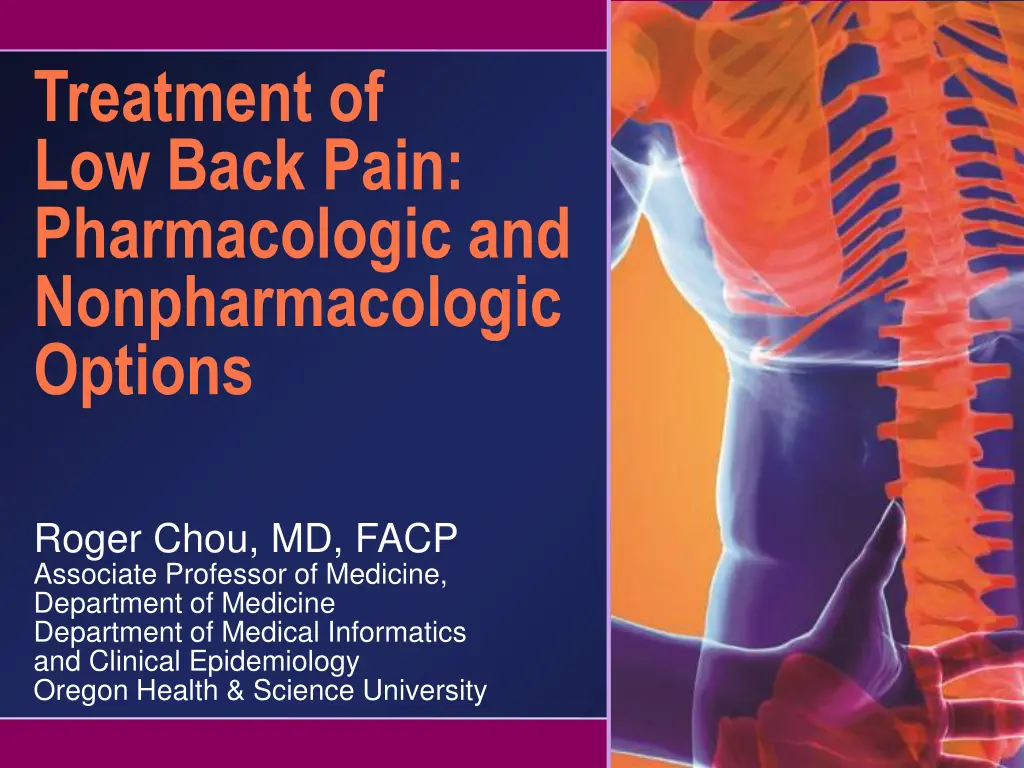 treatment of low back pain pharmacologic