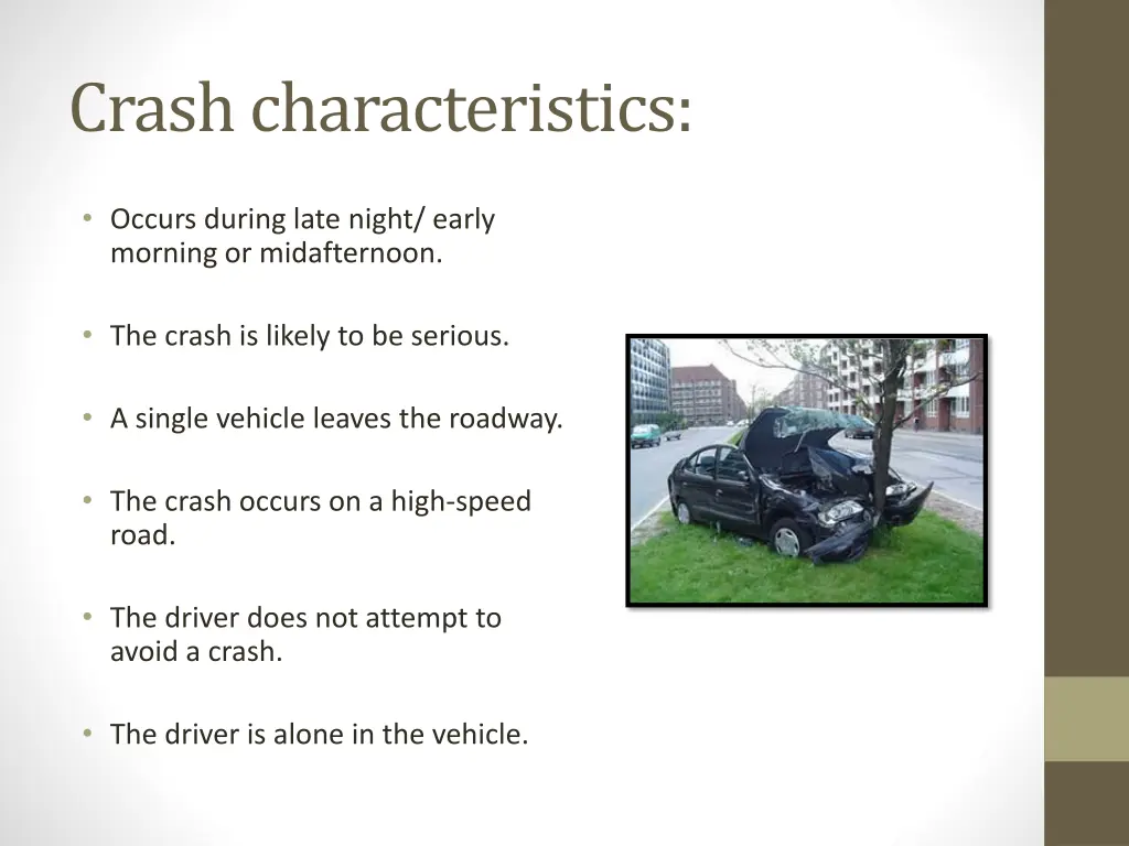 crash characteristics