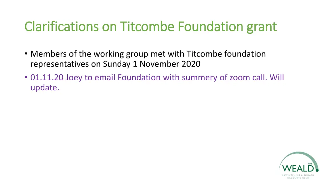 clarifications on clarifications on titcombe