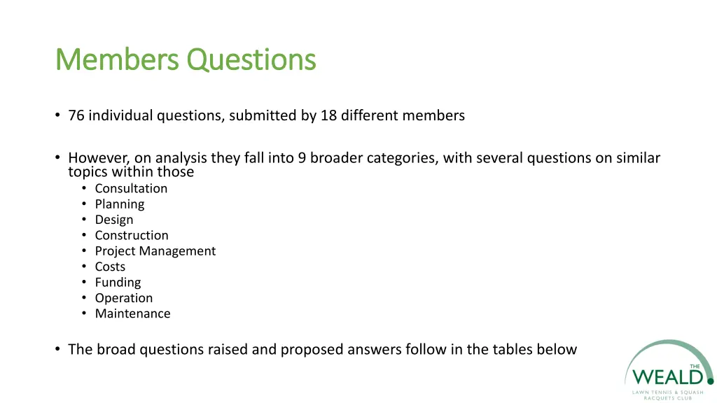 members questions members questions