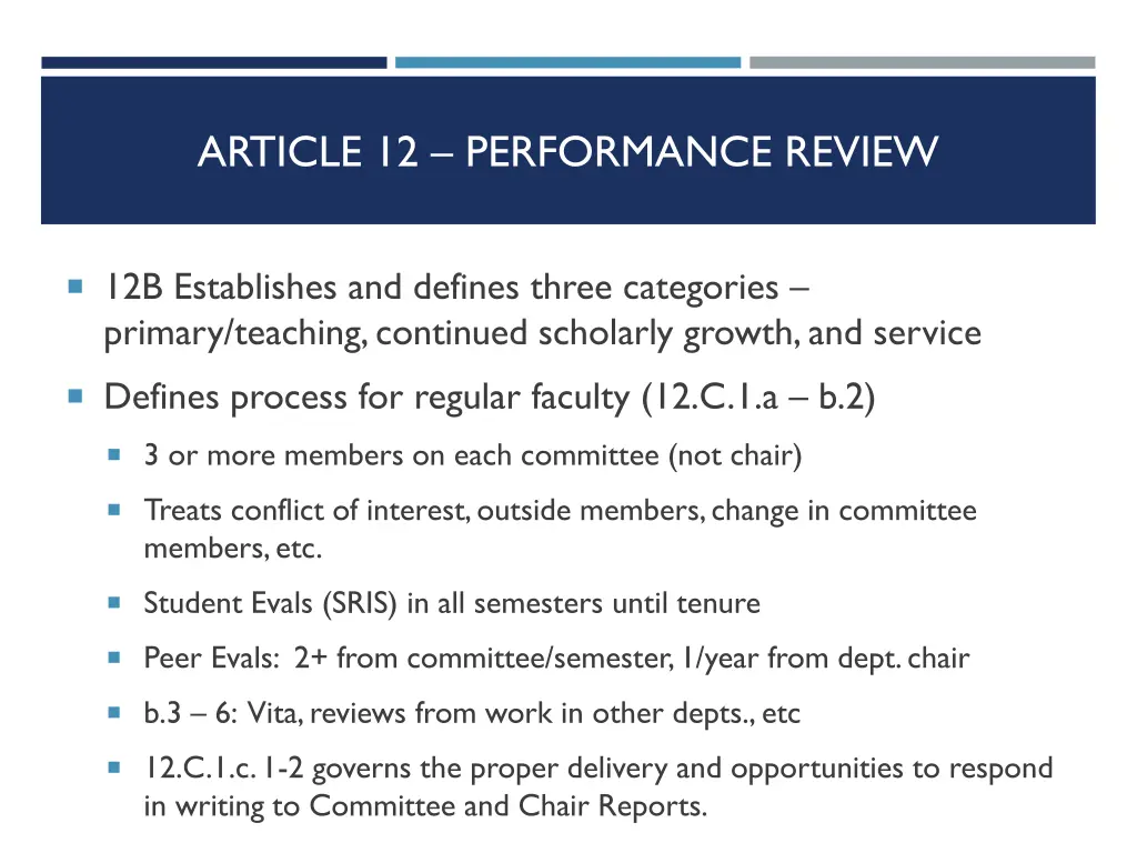 article 12 performance review