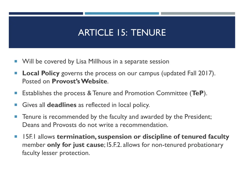 article 15 tenure