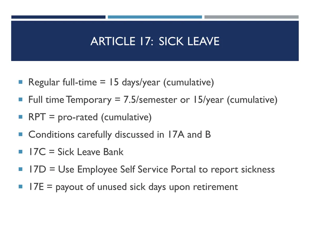 article 17 sick leave