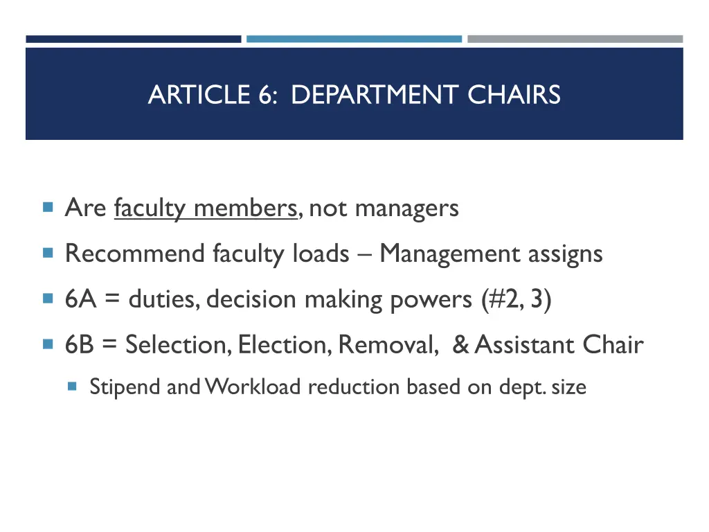 article 6 department chairs