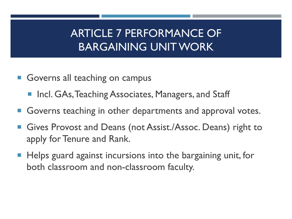 article 7 performance of bargaining unit work