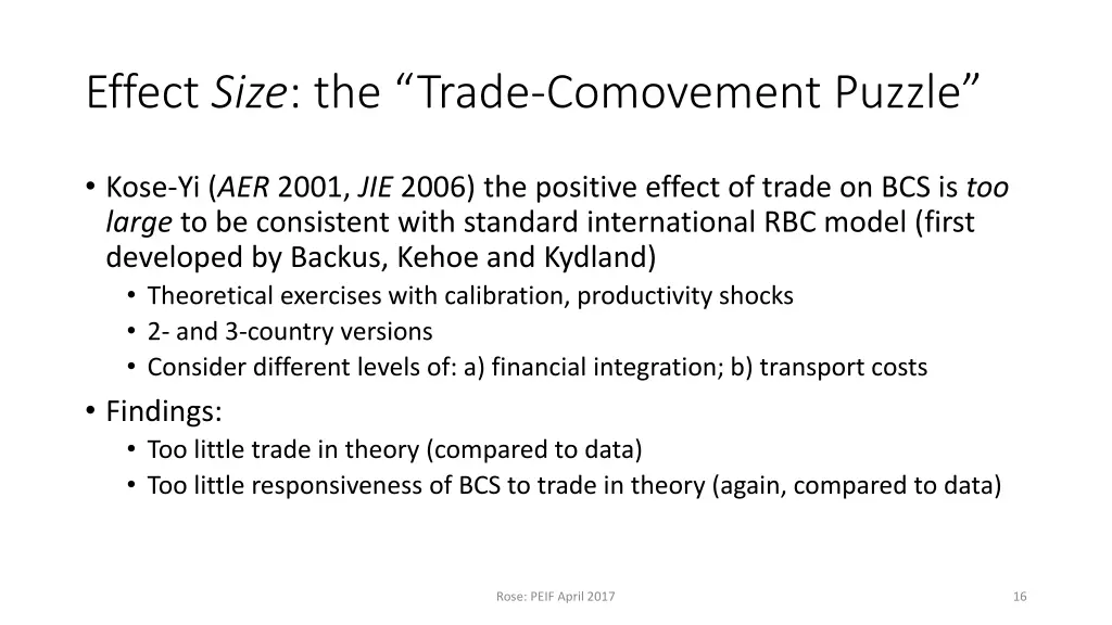 effect size the trade comovement puzzle