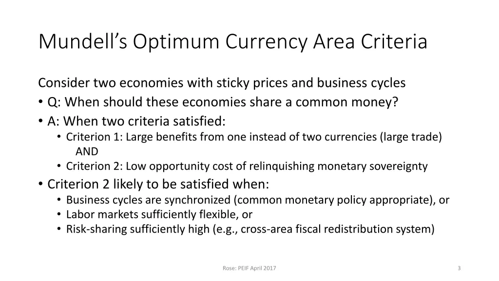 mundell s optimum currency area criteria