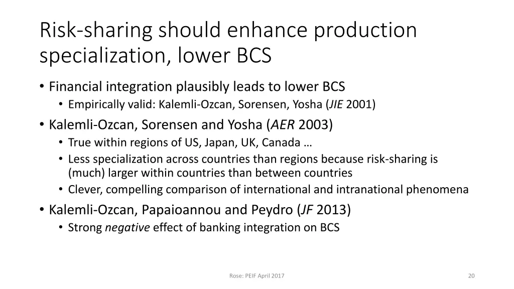 risk sharing should enhance production