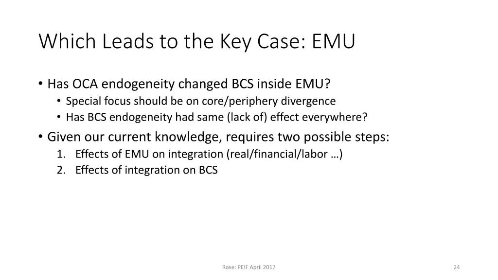 which leads to the key case emu