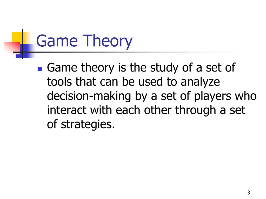 game theory 1