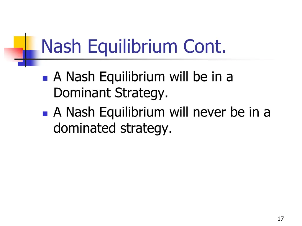 nash equilibrium cont