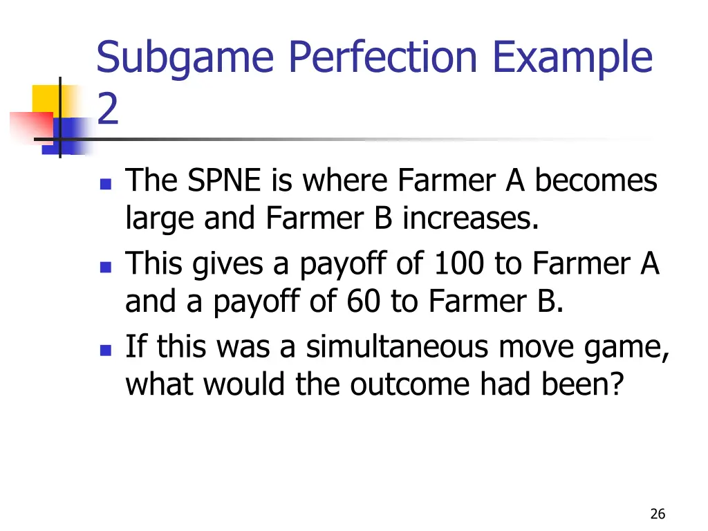 subgame perfection example 2