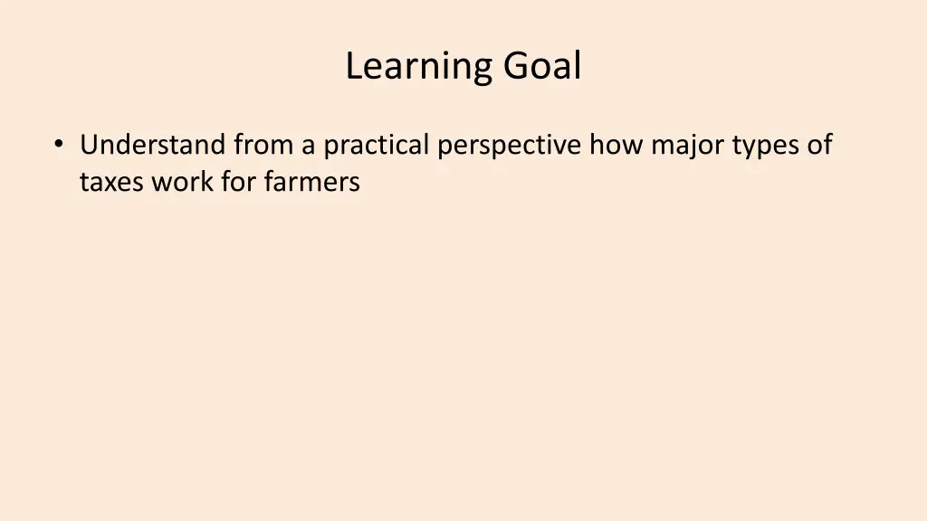 learning goal