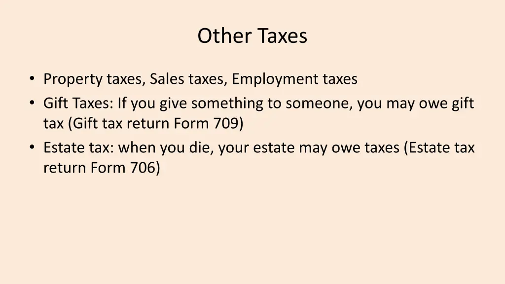 other taxes