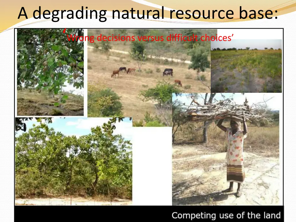 a degrading natural resource base wrong decisions