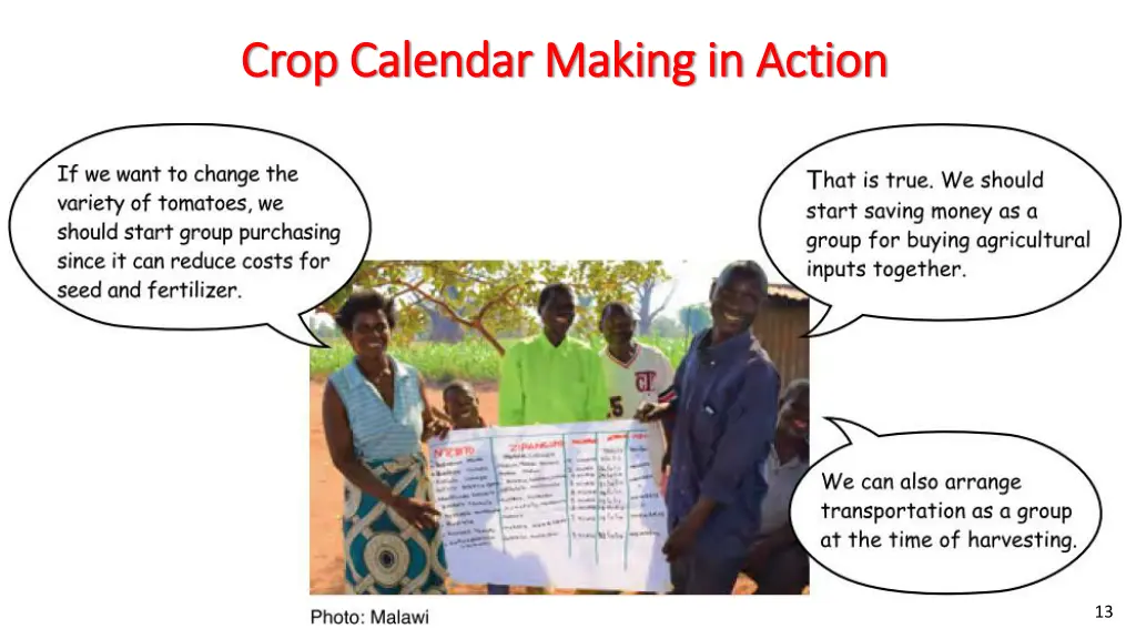 crop calendar making in action crop calendar